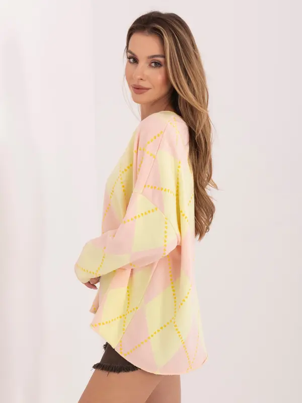 Factory Price Svetlo roza bluza z geometrijskim vzorcem