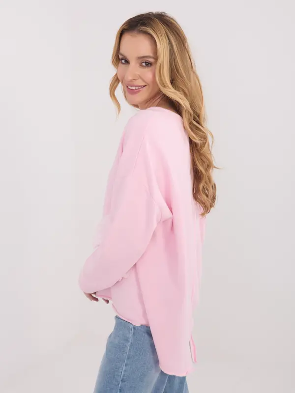 Factory Price Svetlo roza bluza z pentljo