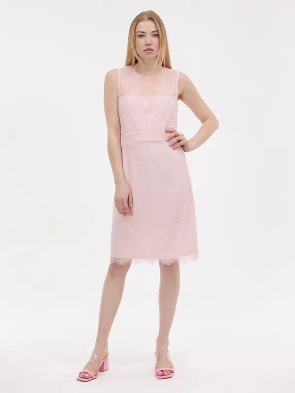 Orsay Svetlo roza čipkasta obleka s potiskom