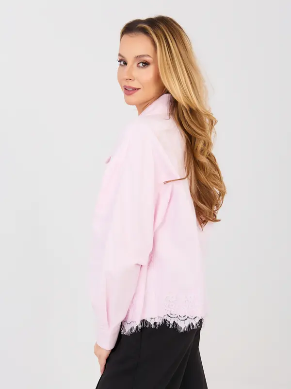RUE PARIS Svetlo roza jeans jakna