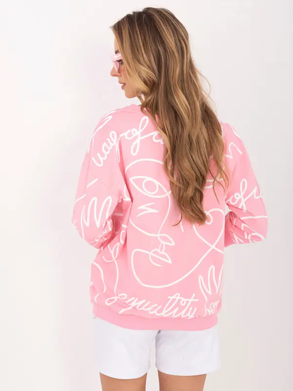 RUE PARIS Svetlo roza oversized bluza