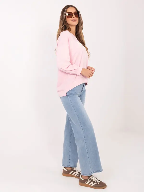 RUE PARIS Svetlo roza oversized pulover