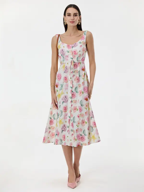 Orsay Svetlo roza vzorčasta obleka ORSAY