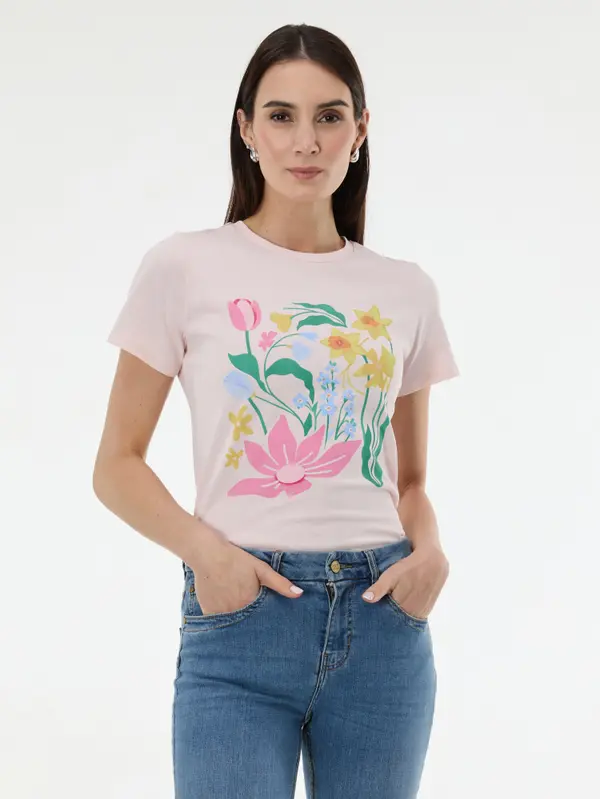 Orsay Svetlo roza ženska majica s potiskom ORSAY