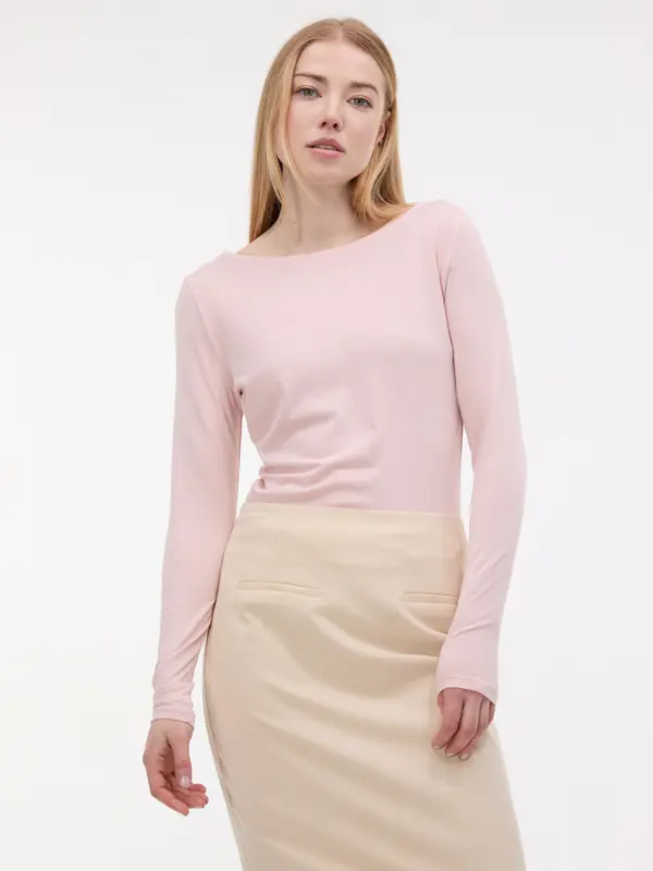 Orsay Svetlo roza ženska majica z dolgimi rokavi ORSAY