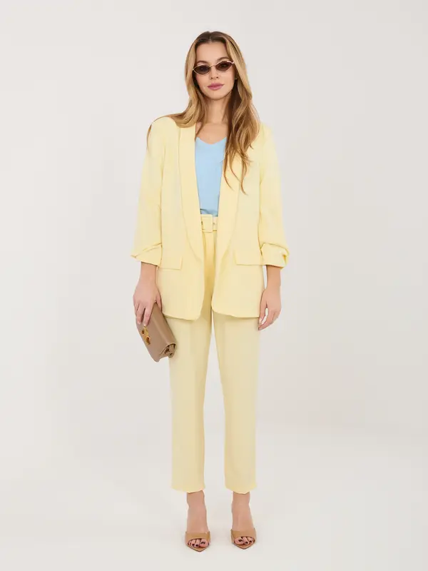 RUE PARIS Svetlo rumen komplet s hlačami