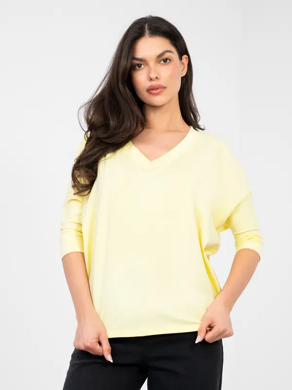 RUE PARIS Svetlo rumena bluza s 3/4 rokavi