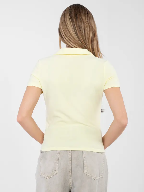 Factory Price Svetlo rumena bluza s kratkimi rokavi