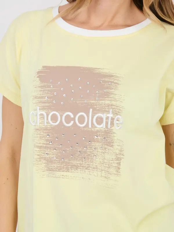 RELEVANCE Svetlo rumena bluza z okroglim izrezom