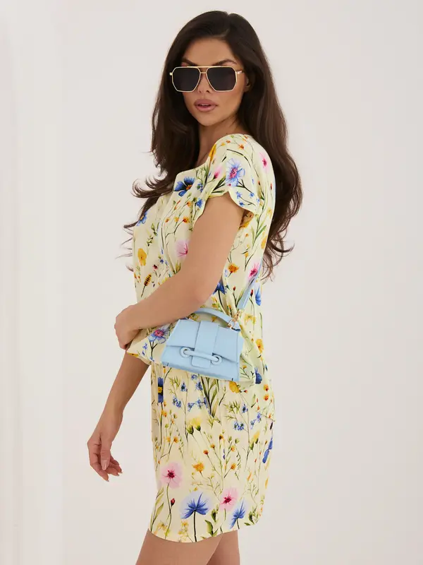 Sublevel Svetlo rumena cvetlična bluza