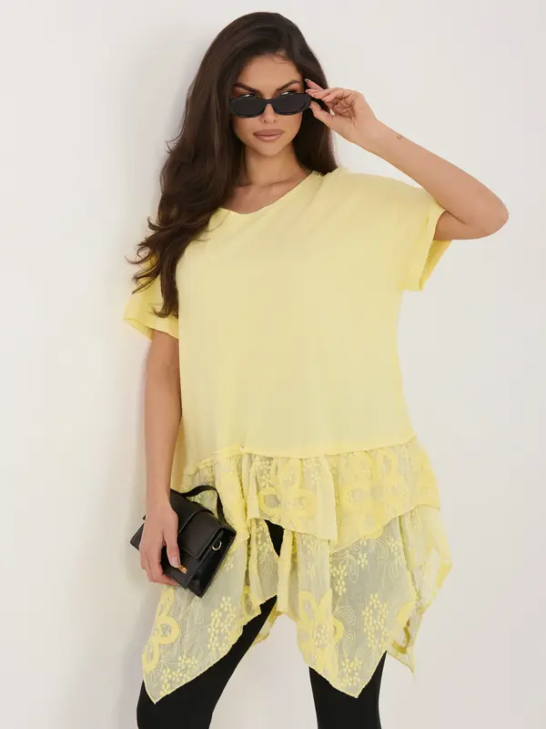 Italy Moda Svetlo rumena dolga bluza