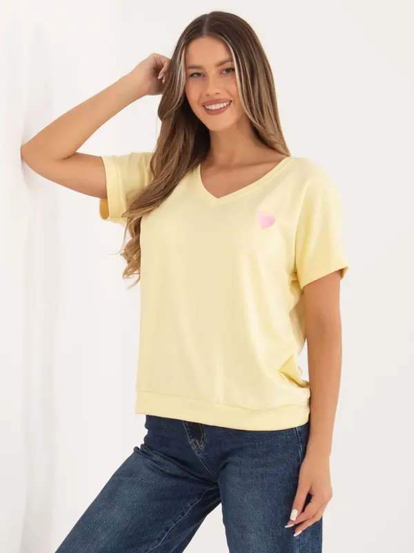 RELEVANCE Svetlo rumena ženska bluza z vezenjem