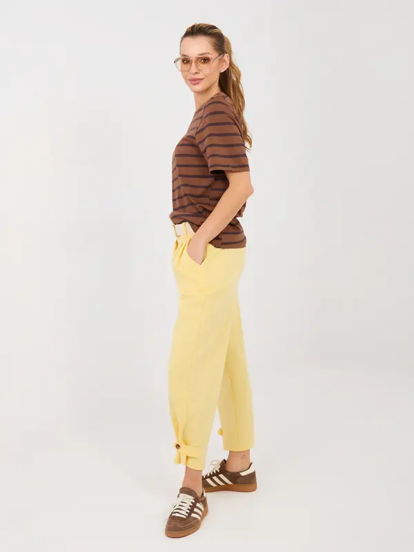 Italy Moda Svetlo rumene hlače iz mehkega materiala