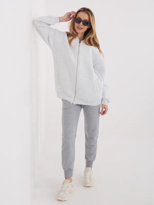 Factory Price Svetlo siva jopa z zadrgo