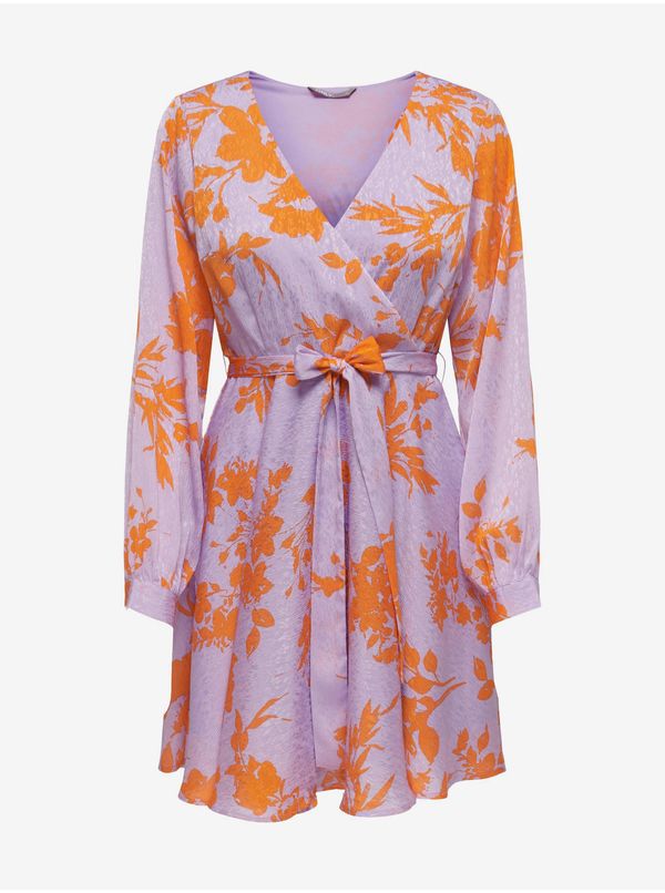 Only Svetlo vijolična ženska cvetlična obleka SAMO poletje - ženske