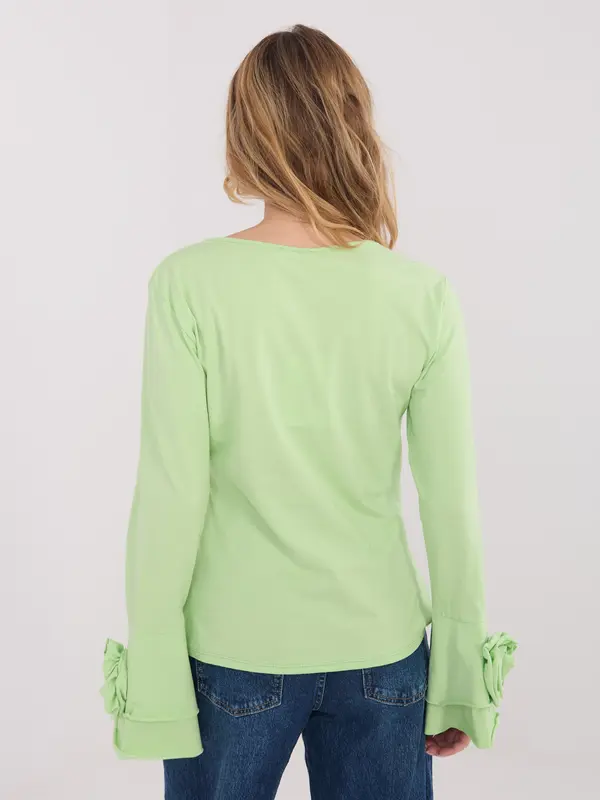 Italy Moda Svetlo zelena bluza z okrasnimi rokavi