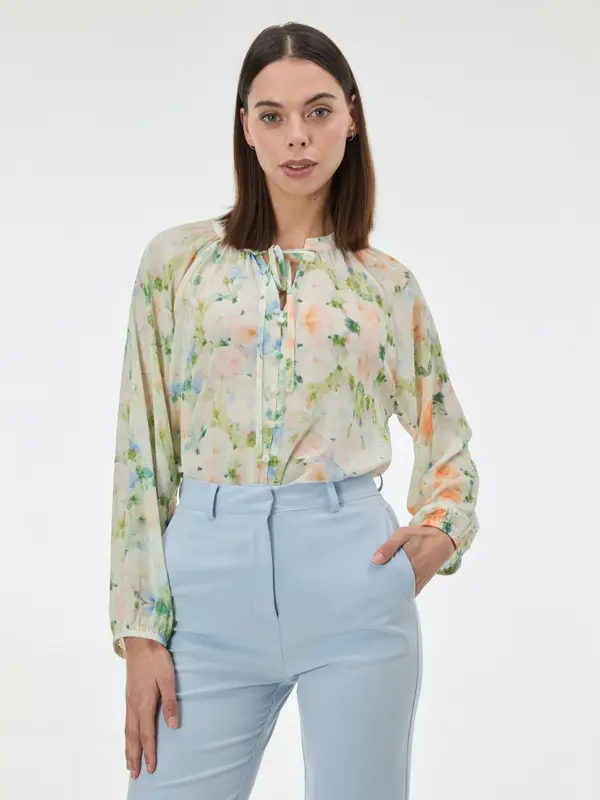 Orsay Svetlo zelena vzorčasta bluza ORSAY