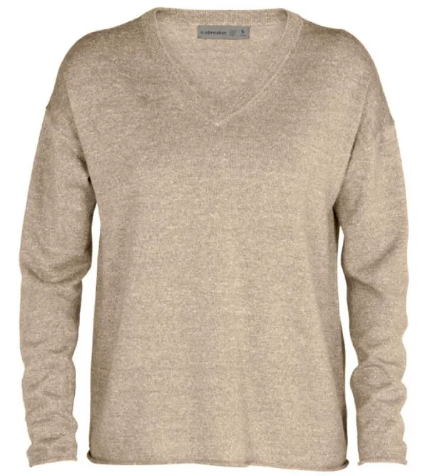 Icebreaker Svetr Icebreaker  Flaxen LS V Sweater