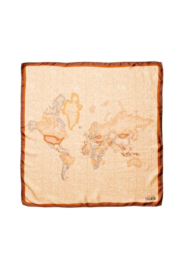 Alviero Martini Prima Classe Svilena ruta z vzorcem zemljevida