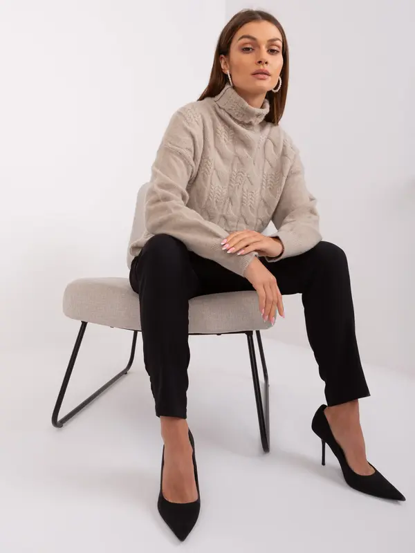 Wool Fashion Italia Sweater-AT-SW-23401.97P-dark beige