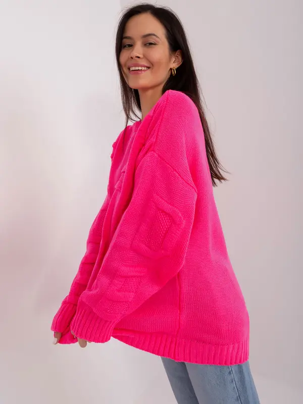 BADU Sweater-BA-SW-8053.31-fluo pink