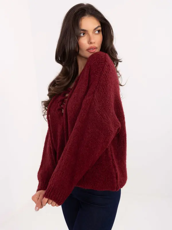 Italy Moda Sweater-MI-SW-0919.18-burgundy