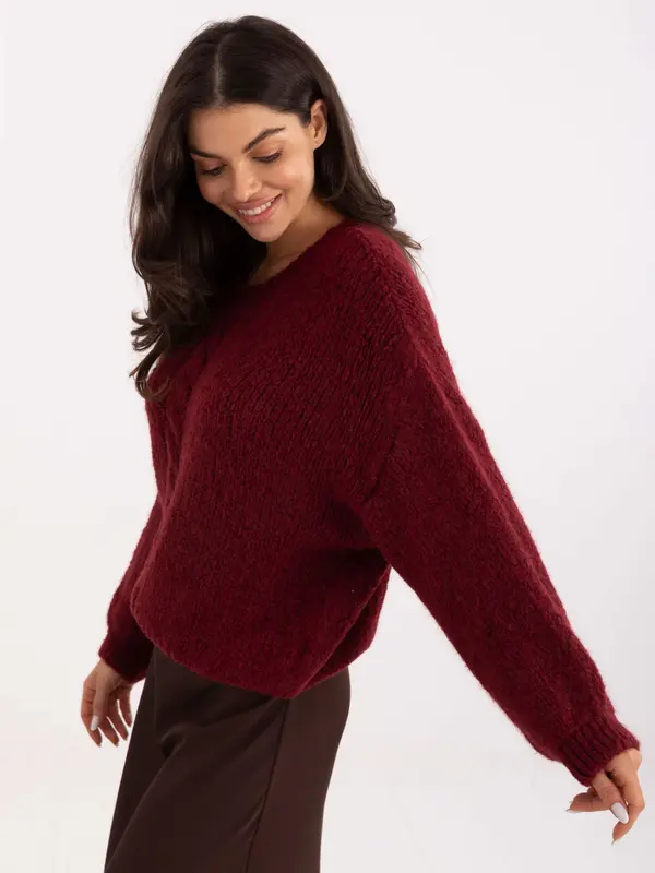 Italy Moda Sweater-MI-SW-1610.18-burgundy