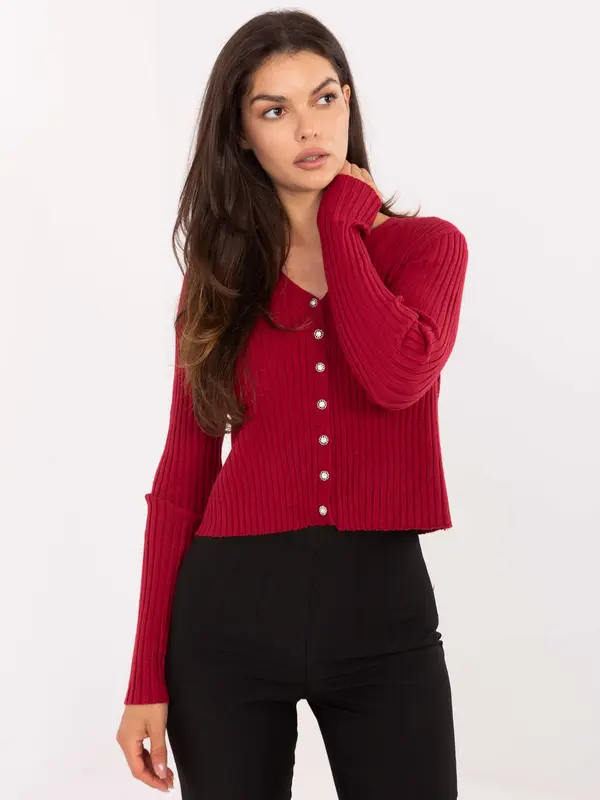 Passione moda Sweater-PM-SW-R1639.27-burgundy