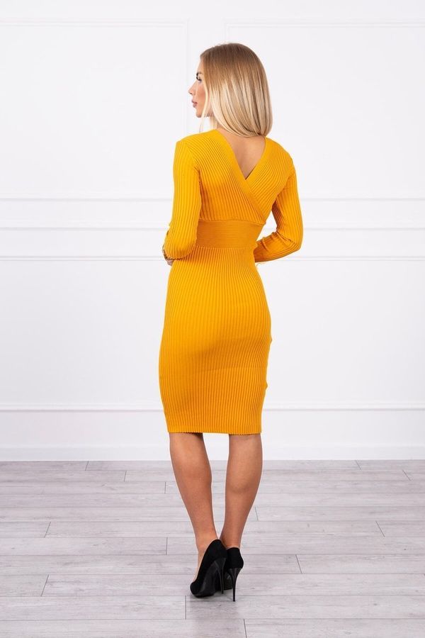 Kesi Sweater - V-neck mustard dress