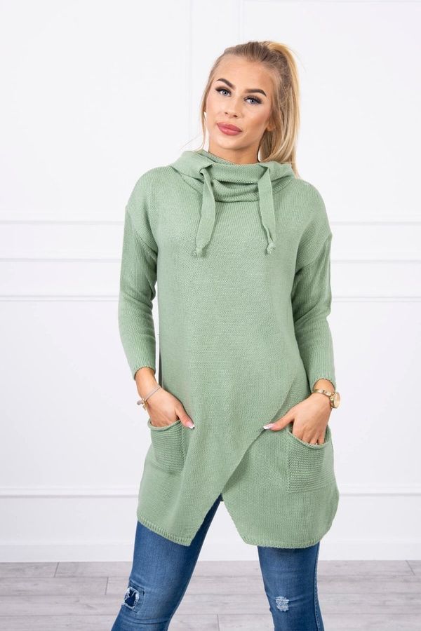 Kesi Sweater with cover dark mint at the bottom