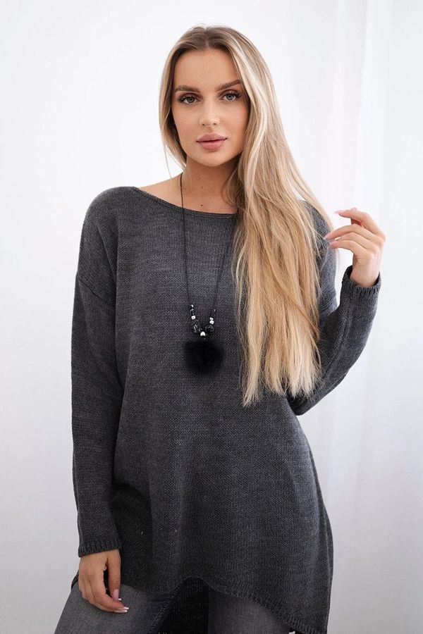 Kesi Sweater with necklace Graphite