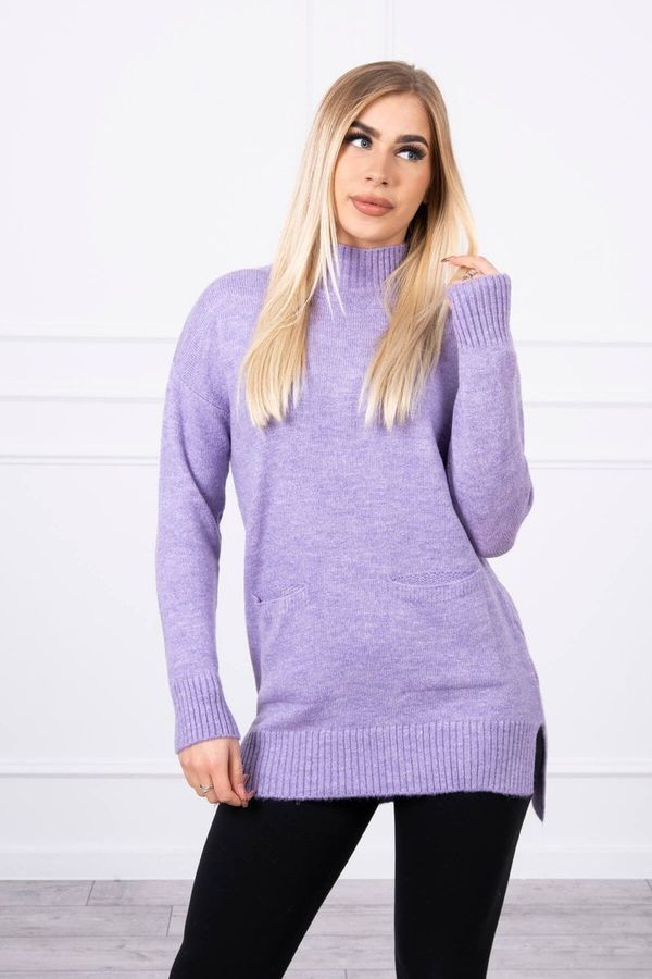 Kesi Sweater with stand-up collar purple