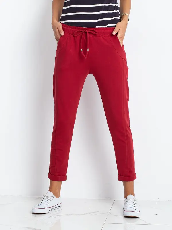 BASIC Feel Good Sweatpants-RV-DR-3589.06X-burgundy