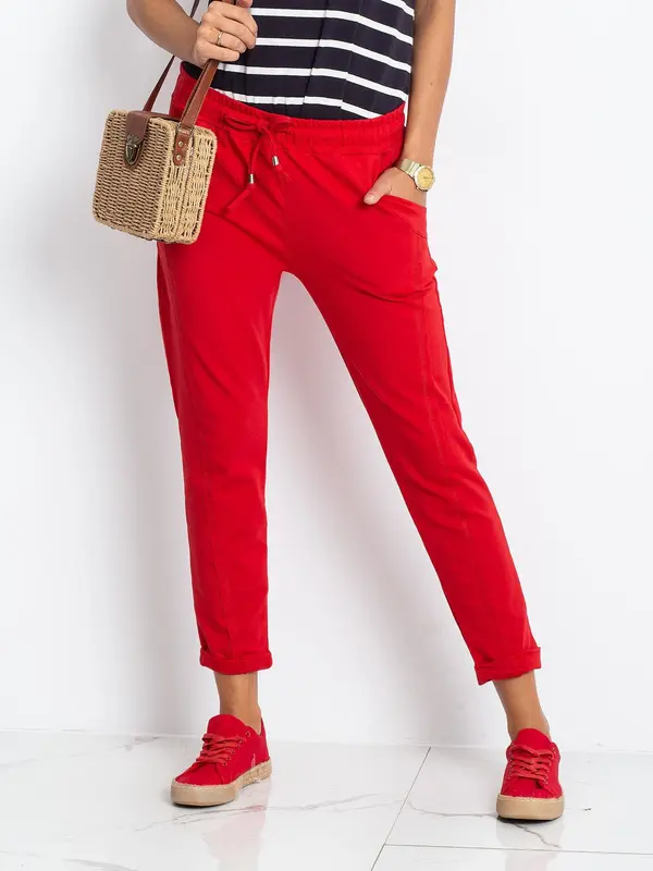 BASIC Feel Good Sweatpants-RV-DR-3589.08X-red