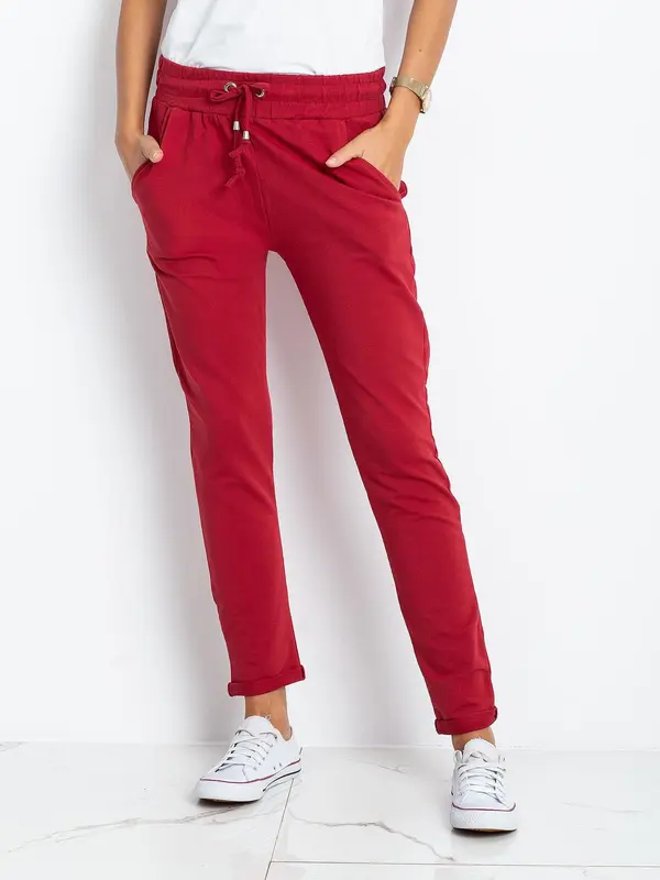 BASIC Feel Good Sweatpants-RV-DR-3698.09X-burgundy
