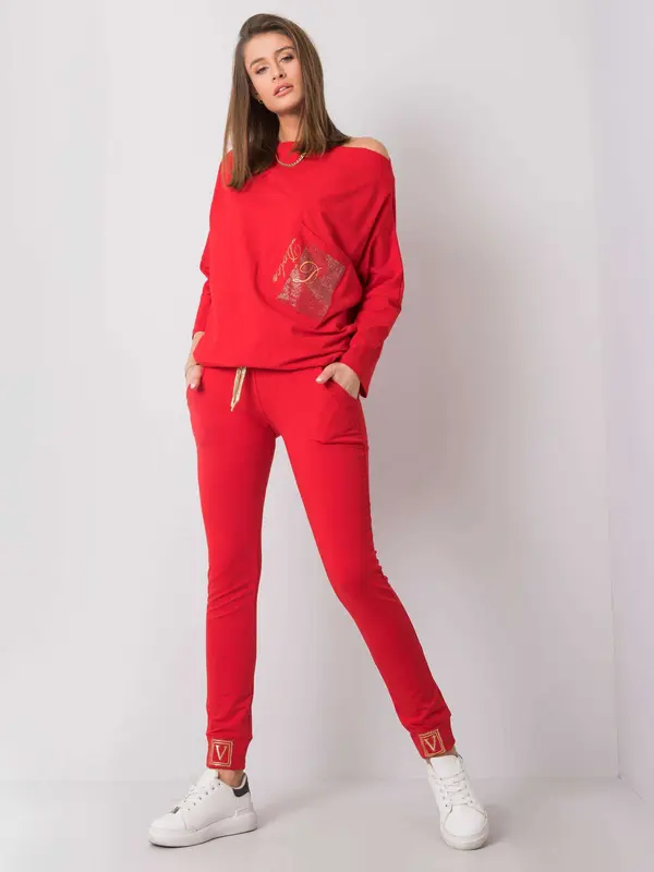 RELEVANCE Sweatpants-RV-DR-5980.12-red