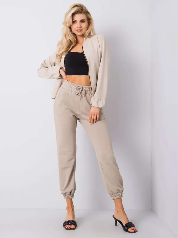 RUE PARIS Sweatpants-RV-DR-6120.03P-beige