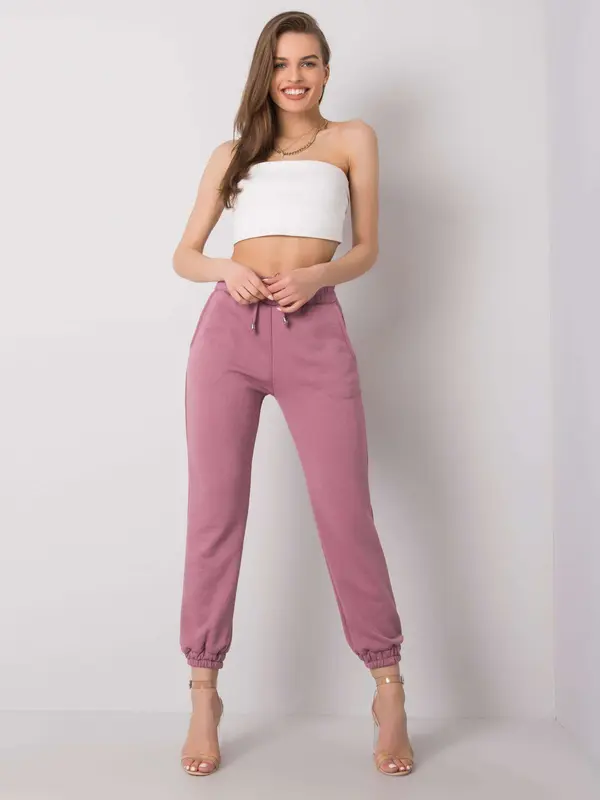 RUE PARIS Sweatpants-RV-DR-6120.03P-dark pink