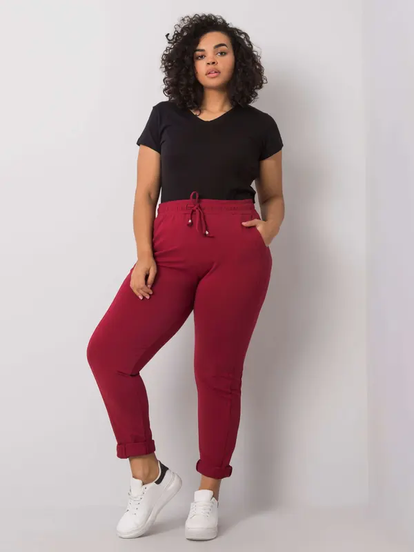 BASIC Feel Good Sweatpants-RV-DR-6300.19-burgundy