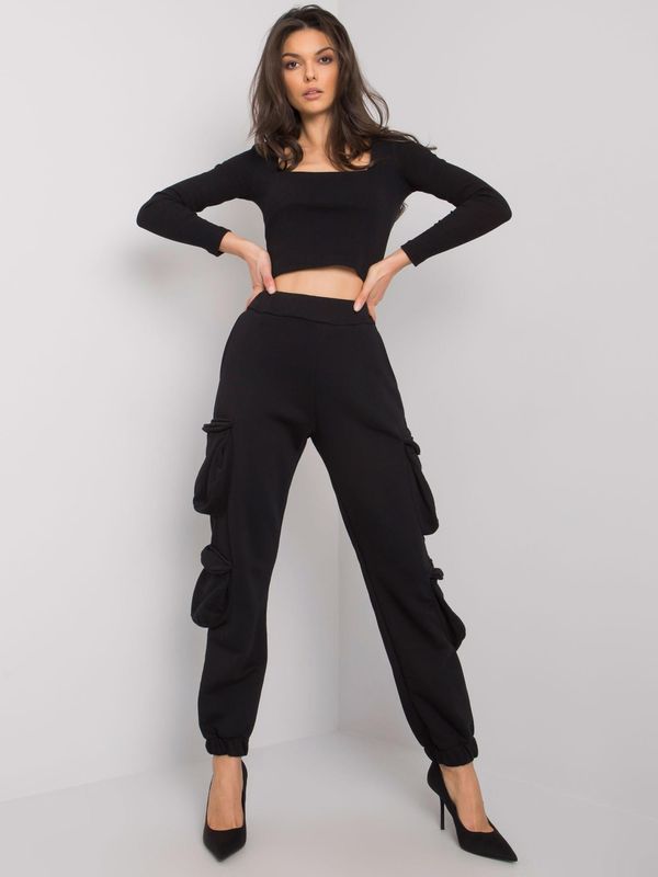 RUE PARIS Sweatpants-RV-DR-7364.01P-black