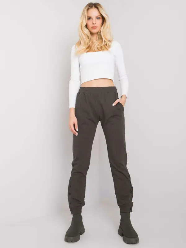 RUE PARIS Sweatpants-RV-DR-7365.17P-dark khaki