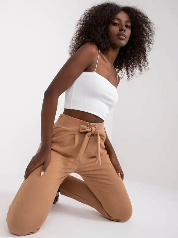 RUE PARIS Sweatpants-RV-DR-7459.01X-camel