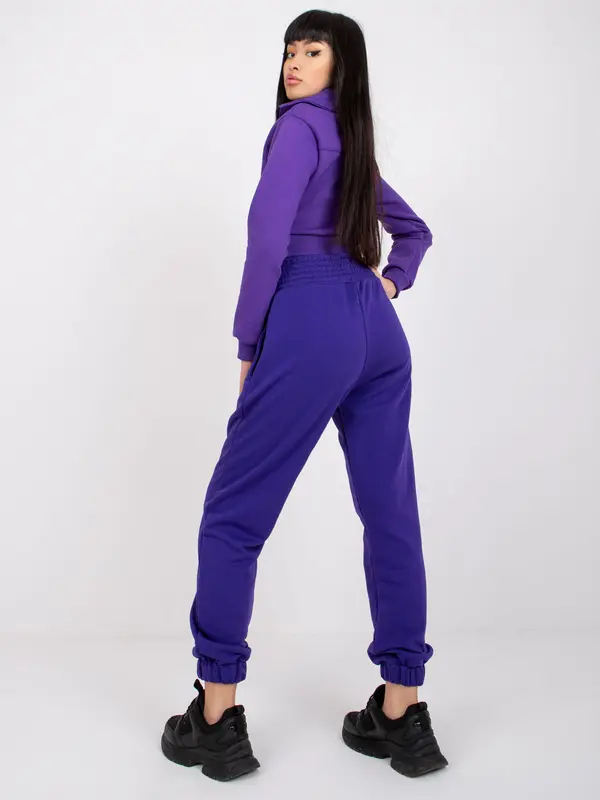 RUE PARIS Sweatpants-RV-DR-7460.11-dark purple