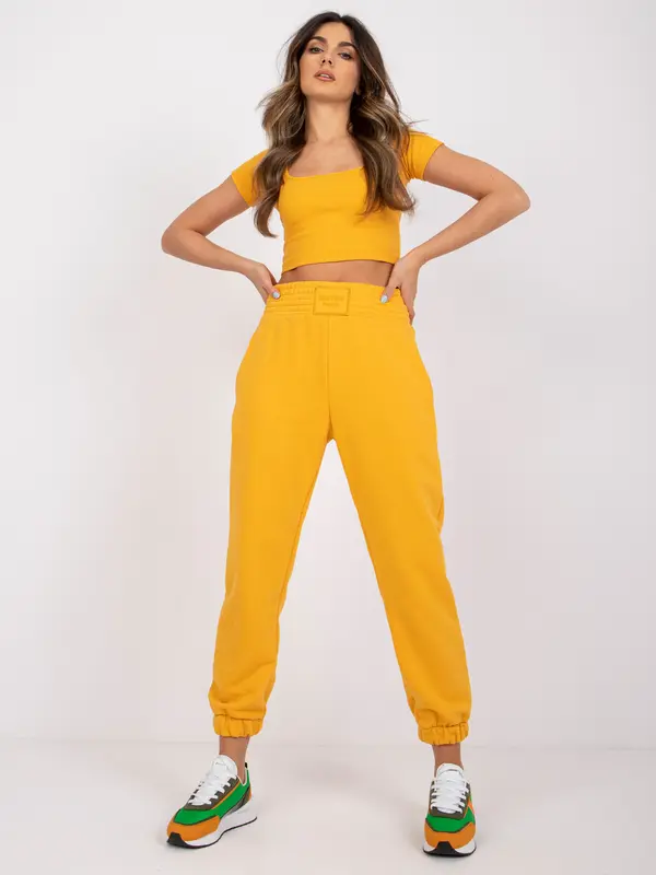 RUE PARIS Sweatpants-RV-DR-7460.11-Light Orange