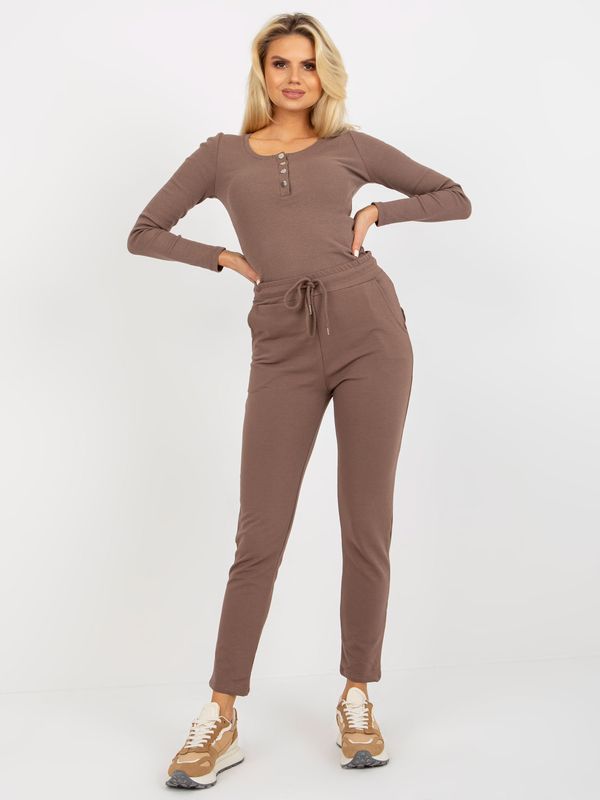 RELEVANCE Sweatpants-RV-DR-8369.89P-brown