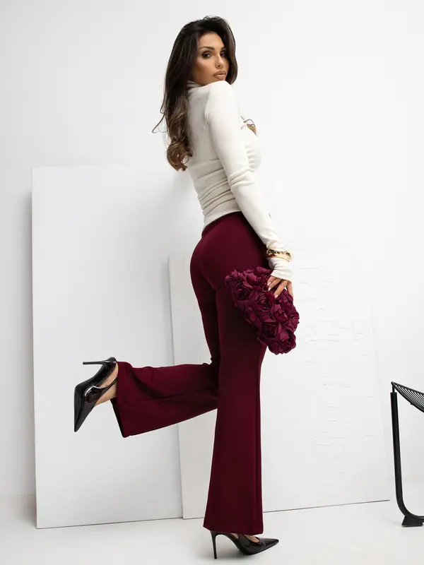 RUE PARIS Sweatpants-RV-DR-A1060.03P-burgundy