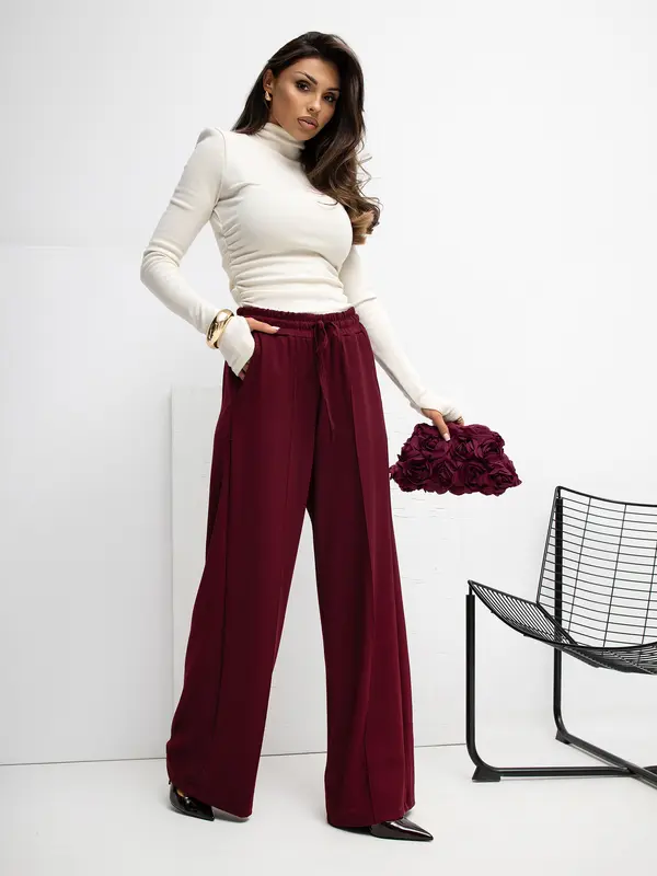 RUE PARIS Sweatpants-RV-DR-A1061.80-burgundy
