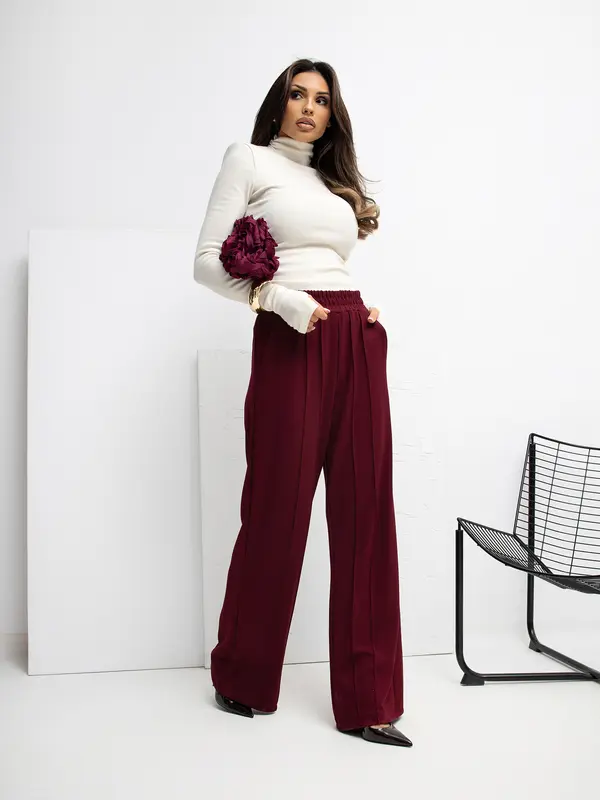 RUE PARIS Sweatpants-RV-DR-A1062.48-burgundy