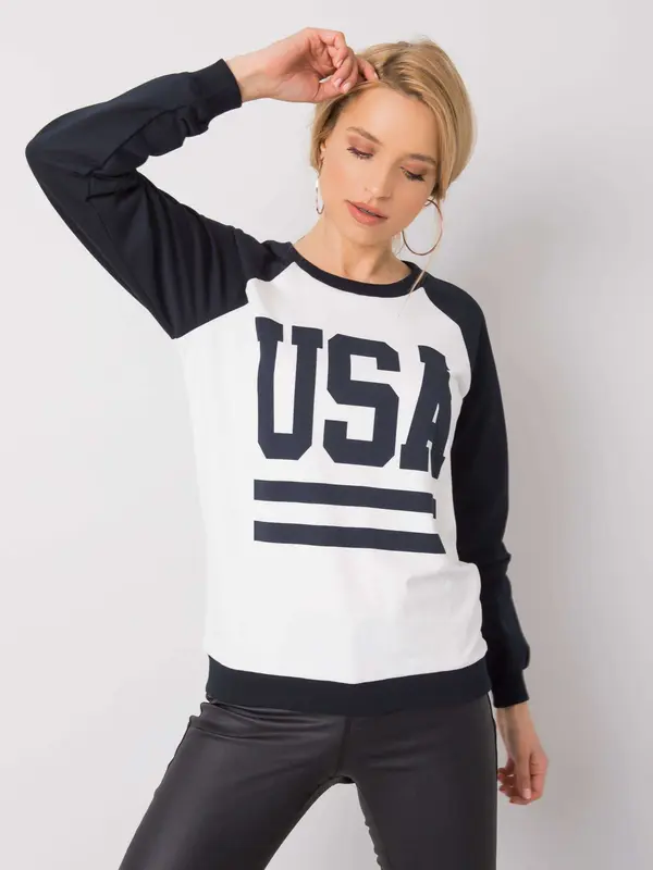 RUE PARIS Sweatshirt-DS-BL-1111.06P-white-navy blue