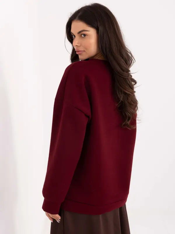 Italy Moda Sweatshirt-MI-BL-4216-1.82-burgundy